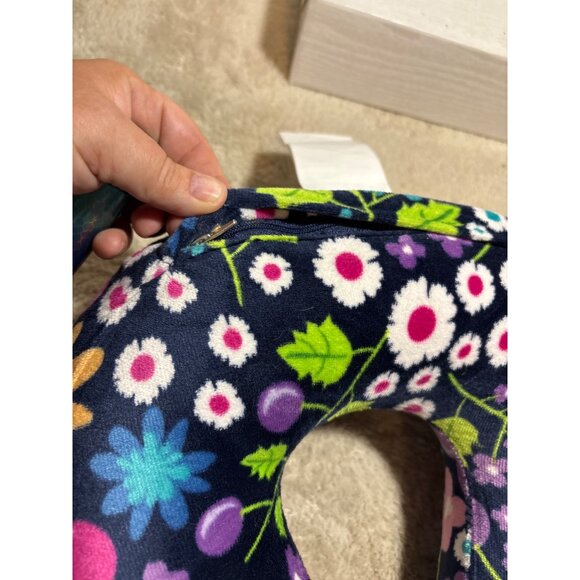 Floral Travel Neck Pillow By Wolf Essentials - 100% Polyester Fiber Navy Backgro - Picture 7 of 7